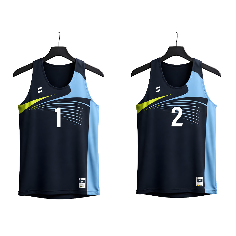 Set of 2 Men's Sleeveless Beach Volleyball Shirts (XS, XS)