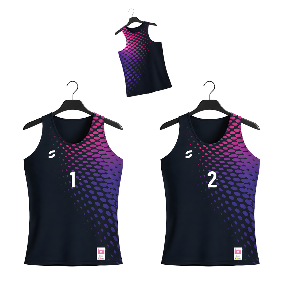 Set of 2 Beach Volleyball Shirts – Women's, sleeveless, off-the-shoulder (XS, XS)