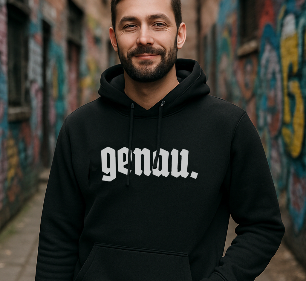 [05.gen.02.1] Hoodie GENAU, Schwartz (Herren XS)