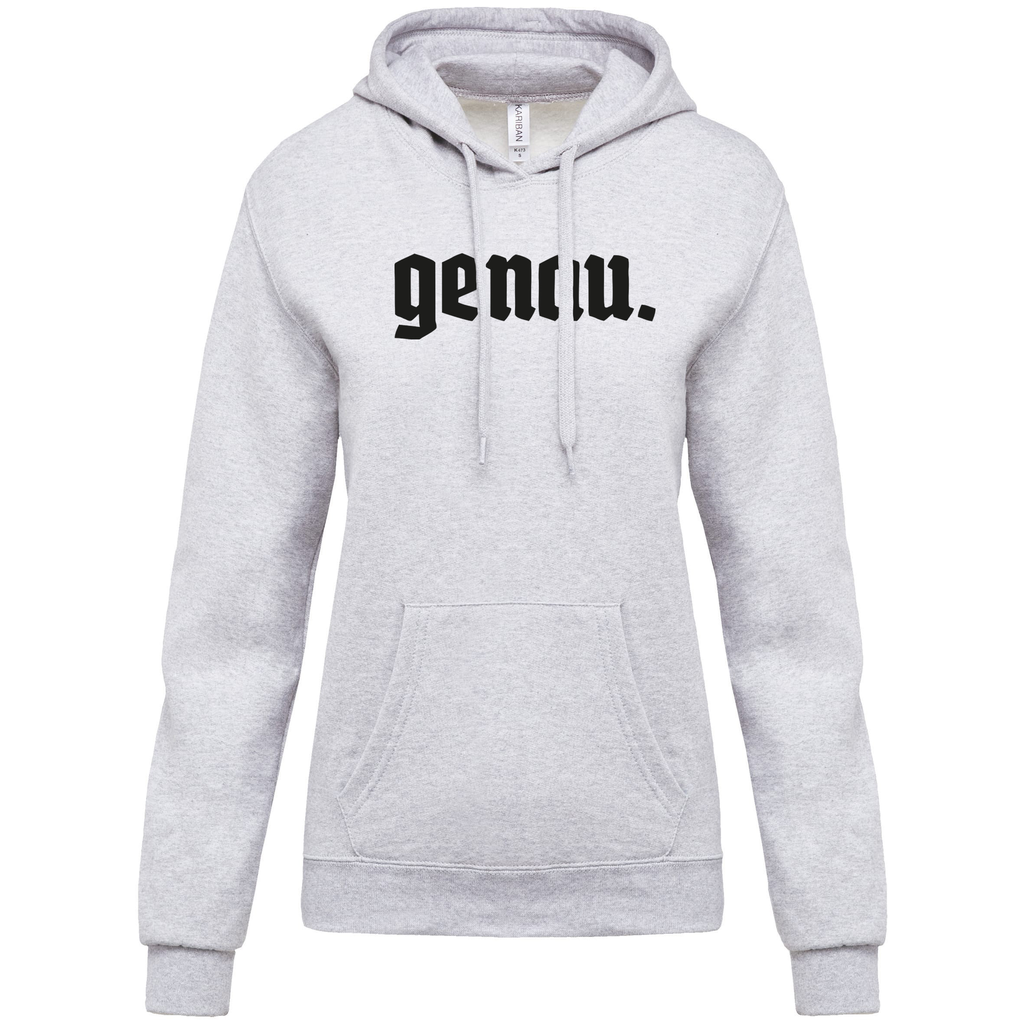 [05.gen.05.1] Damen-Kapuzenpullover GENAU, grau (Damen XS)