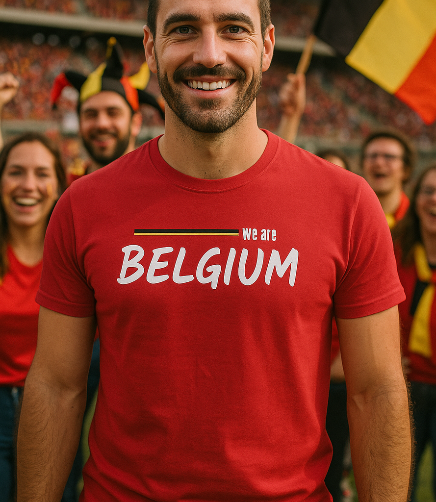 [05.t.bel.01.3] T-Shirt „Wir are Belgium“ Aufdruck 1 (Herren XXS)