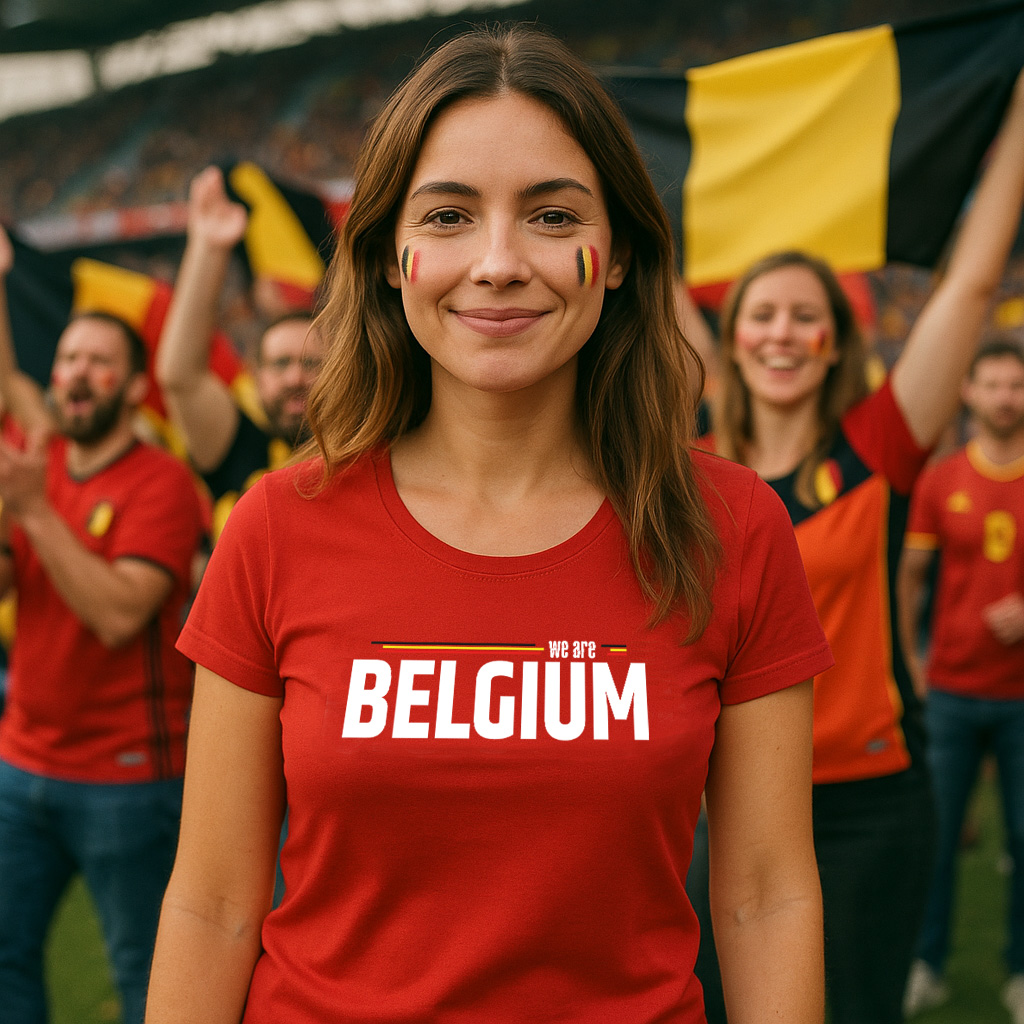 [05.t.bel.02.1] T-Shirt „Wir are Belgium“ Aufdruck 2 (Herren XXS)