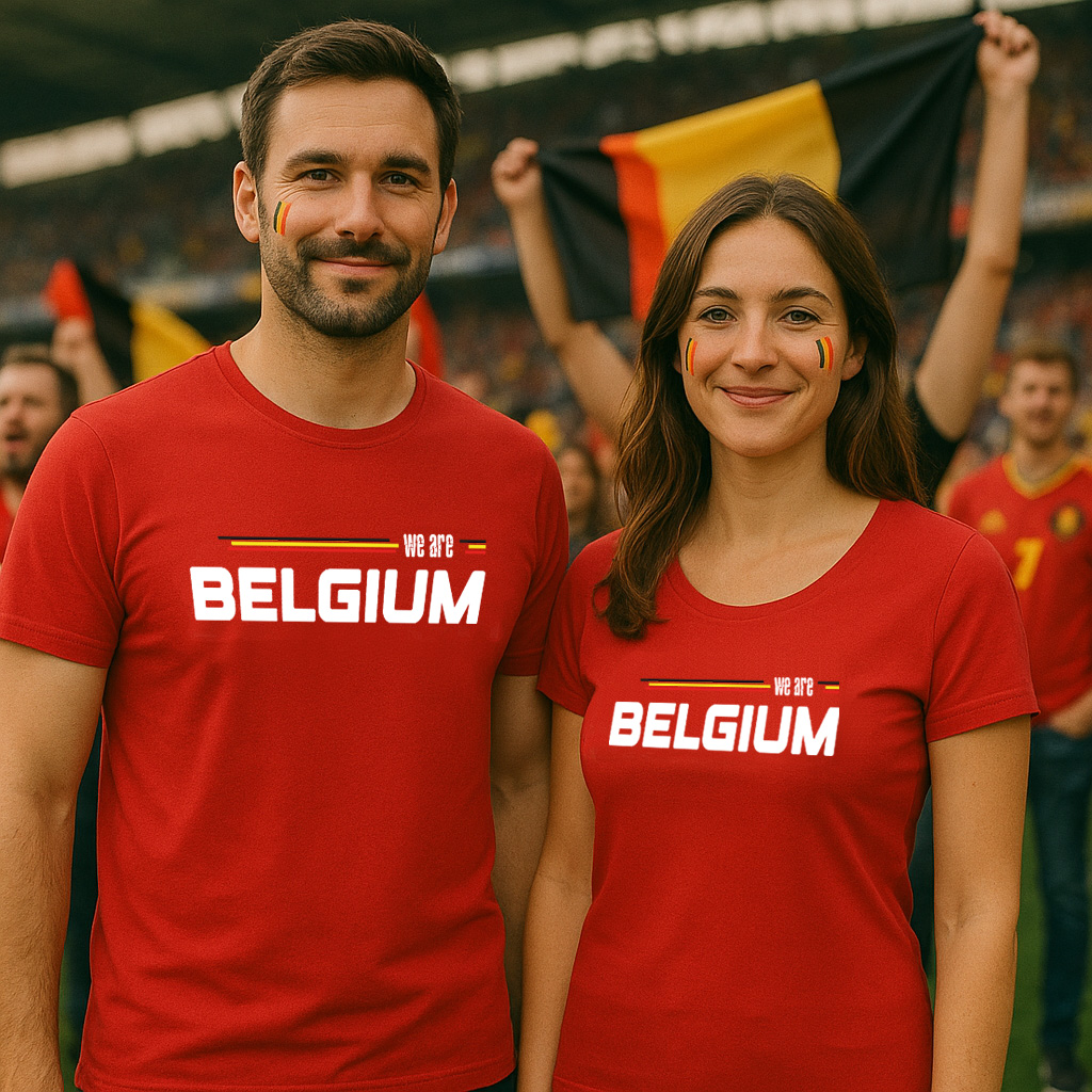 [05.t.bel.03.1] T-shirt "We are Belgium" Aufdruck 3 (Herren XXS)