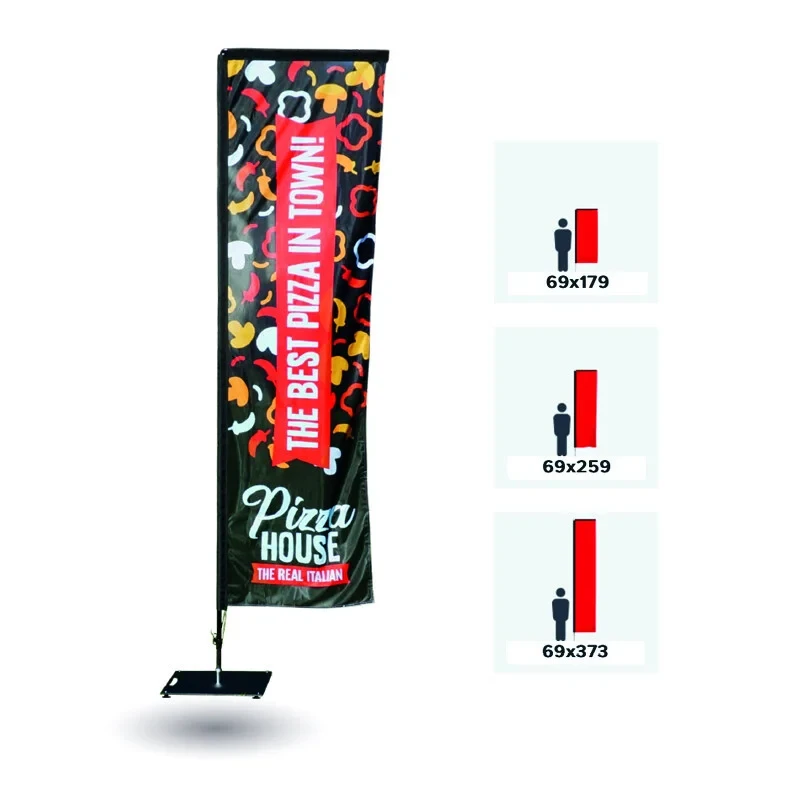 [04.BV.S.001.1] Beach flag, square model (including storage bag) (69x179cm, Left (standard), Black)