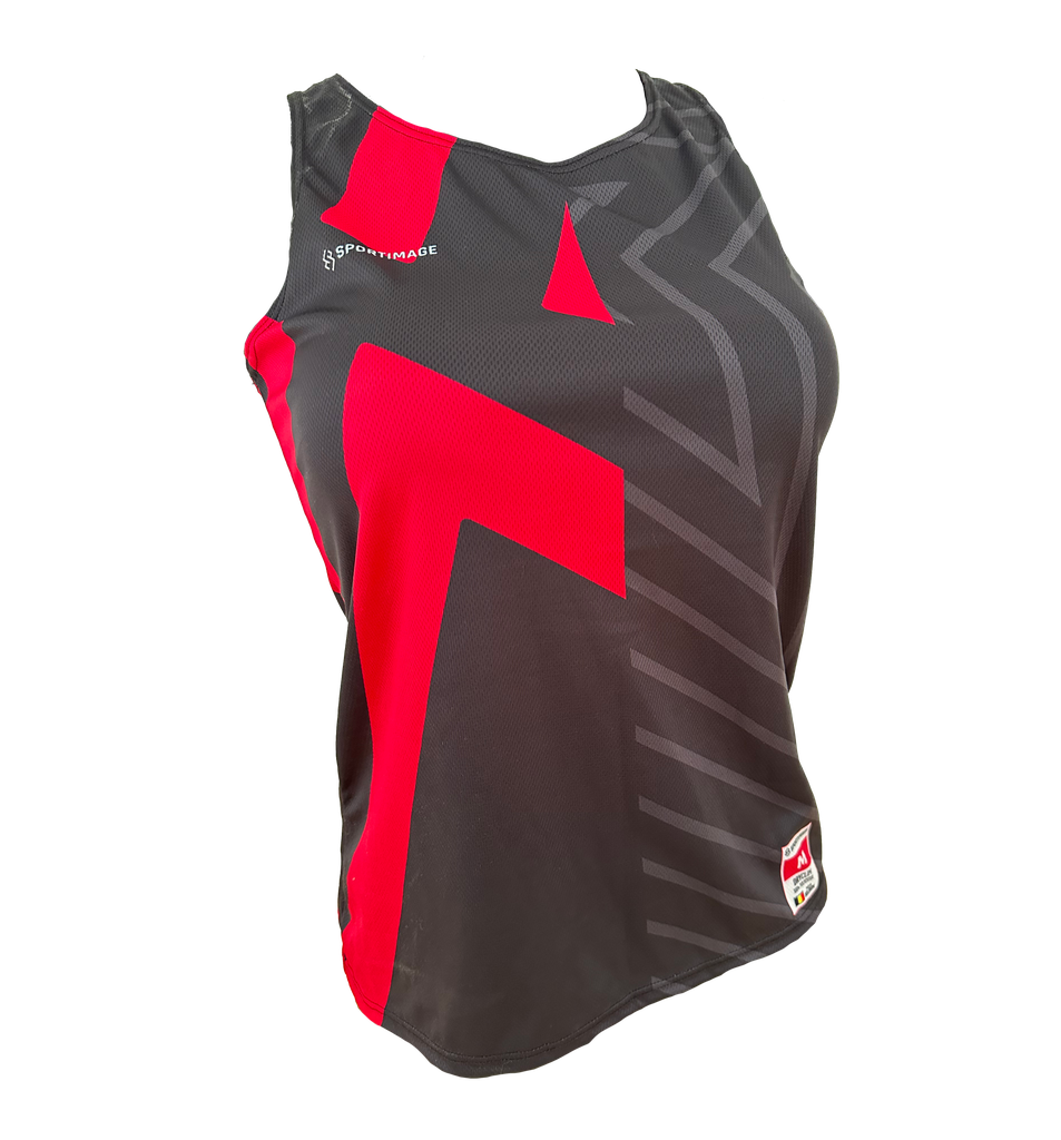 Vrouwen Sport T-shirt zonder mouwen met open schouders (eigen design) (Lady XS)