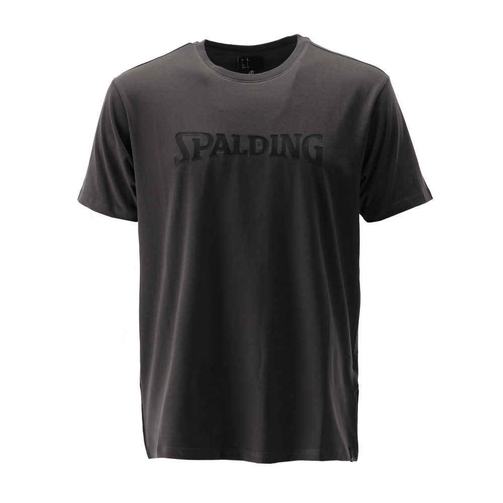 [06.2027-CH/BL-L] Spalding T-shirt logo Herren (Charcoal/Black, L)