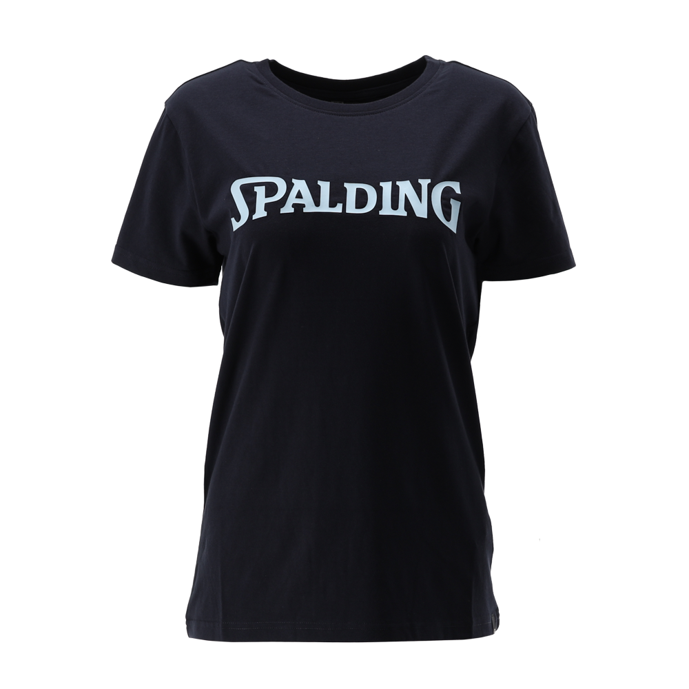 [06.2028-NA/LB-L] Spalding T-shirt logo Frauen (Marineblau/Hellblau, L)