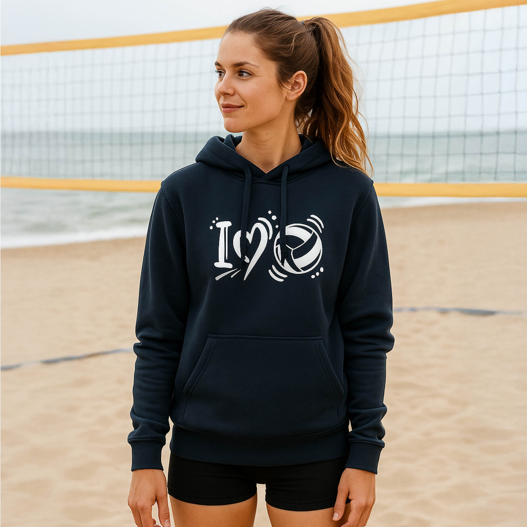Hoodie Velvoc "I Love Volleyball"
