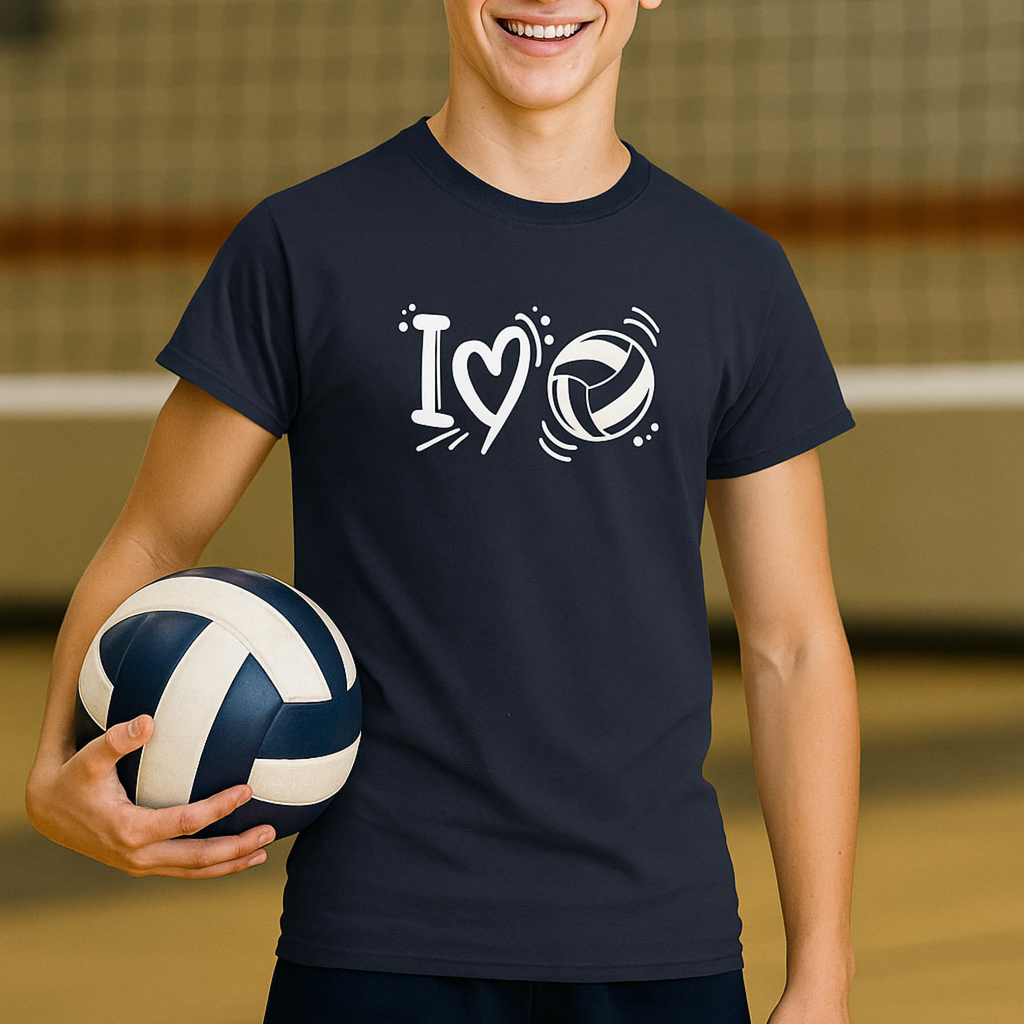 [07.v.5.K1] T-shirt Velvoc "I Love Volleyball" (3-4 jaar, Neen)