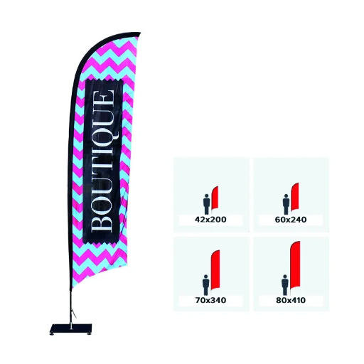 Beachvlag, recht model  (incl. opbergtas)