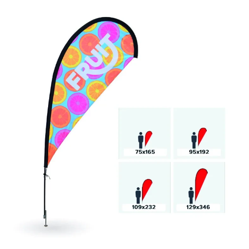 Beach flag, drop model (including storage bag)